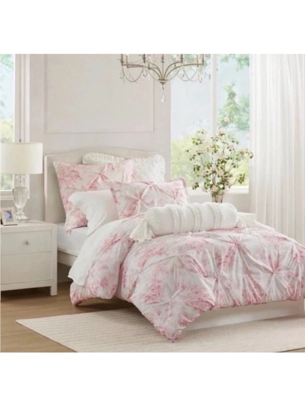 Retired Armoire Collection Pink Toile Full/Queen Reversible Comforter NWT - Picture 2 of 8